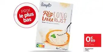 SIMPL Riz long étuvé 4 x 125 g