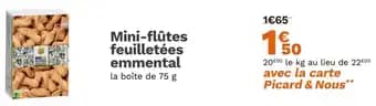 Mini-flûtes feuilletées emmental 75 g