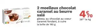 2 moelleux chocolat caramel au beurre salé 180 g