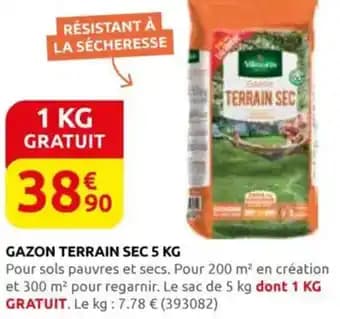 Gazon terrain sec 5 kg