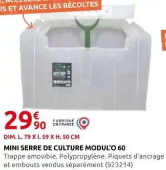 Promotion Exclusives de 3
Serre de culture : Découvrez l'Offre incontournable
