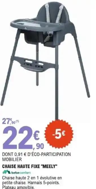 Chaise haute fixe meely