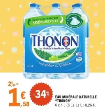 Eau minérale naturelle thonon 1 l