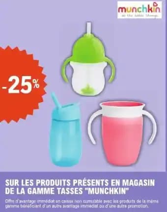 Sur les produits présents en magasin de la gamme tasses munchkin