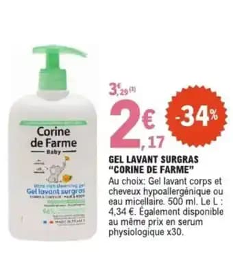 Gel lavant surgras corine de farme 500 ml