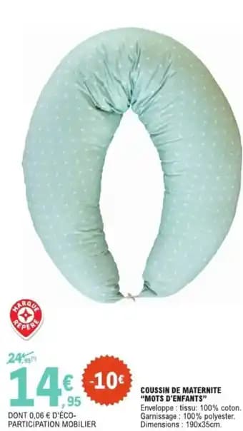 Coussin de maternite mots d'enfants 190 x 35 cm