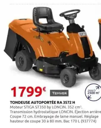 Tondeuse autoportée ra 3572 h