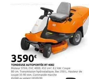 Tondeuse autoportée rt 4082
