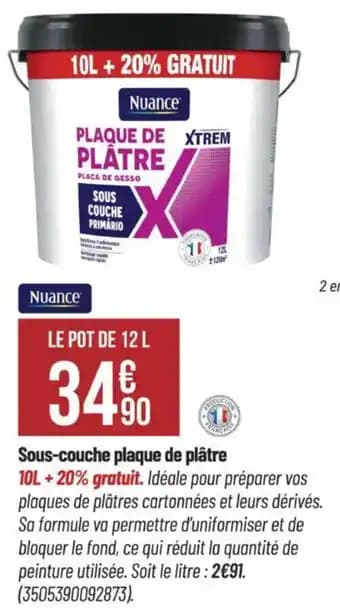 Sous-couche plaque de plâtre 12 L