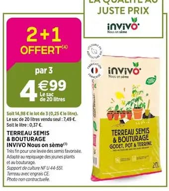 Promotion Exclusives de 1
Terreau bouturage : Découvrez l'Offre incontournable