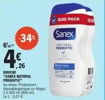 "SANEX NATURAL PREBIOTIC" Douche 850 ml