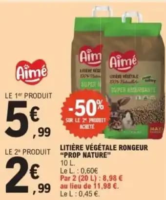 "PROP NATURE" Litière végétale rongeur 10 L
