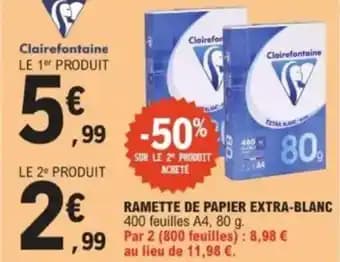 Ramette de papier extra-blanc 80 g