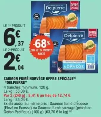 "DELPIERRE" Saumon fumé norvège offre spéciale 120 g