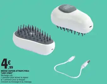 Brosse vapeur attrape poils "love story"
