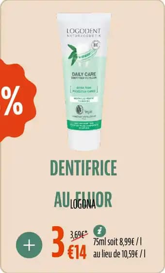 Dentifrice au fluor logona 75 ml