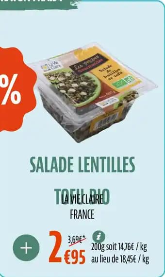 Salade lentilles tofu bio 200 g