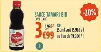 Sauce tamari bio 250 ml