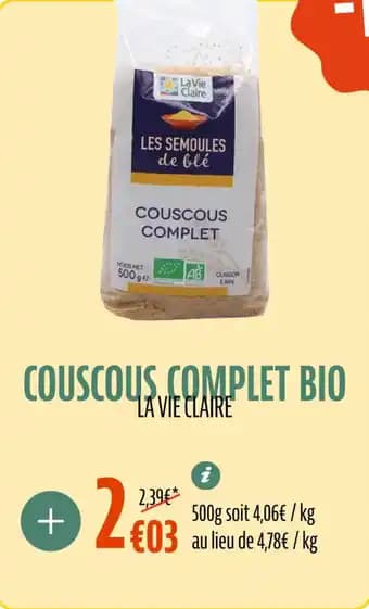 Couscous complet bio 500 g