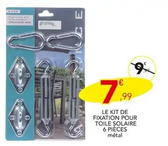 Le kit de fixation pour toile solaire 6 pièces