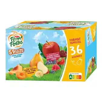 POM'POTES Compotes 5 fruits Sans Sucres Ajoutés Format Familial