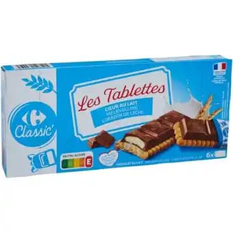 CARREFOUR CLASSIC' Biscuits tablette cœur de lait