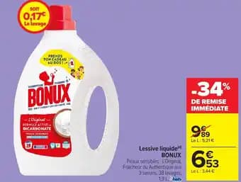 Lessive liquide BONUX 1.9 L