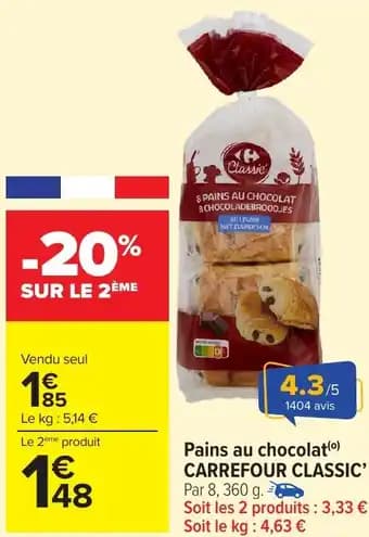 Pains au chocolat carrefour classic 360 g