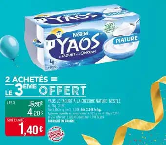 Promotion Exclusives de 30
Yaourt nature : Découvrez l'Offre incontournable