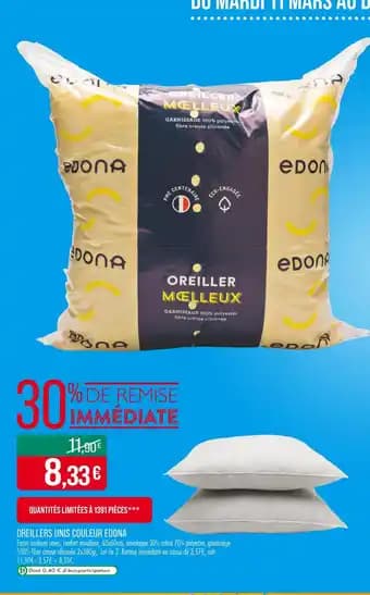Promotion Exclusives de 1
Oreillers : Découvrez l'Offre incontournable