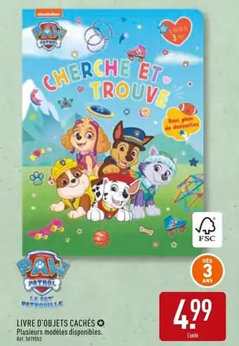 PAW PATROL Livre d’objets cachés