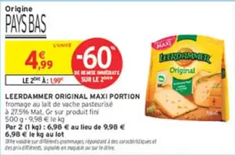Promotion Exclusives de 2
Leerdammer original : Découvrez l'Offre incontournable
