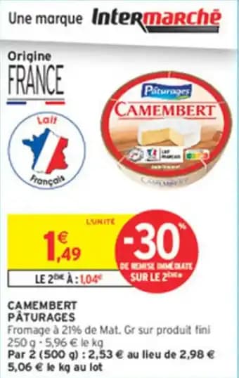 Camembert paturages 250 g