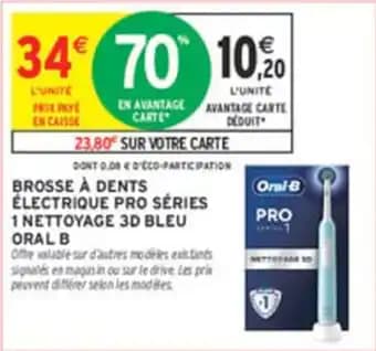 Brosse à dents électrique pro séries 1 nettoyage 3d bleu oral b