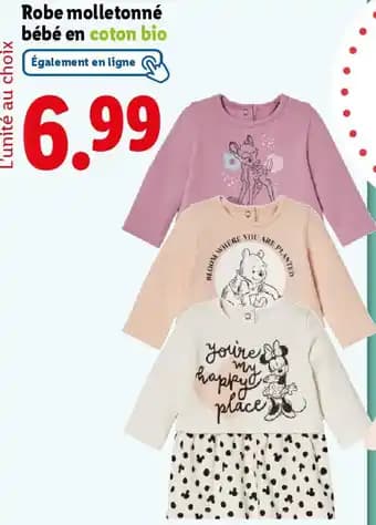 Robe molletonné bébé en coton bio