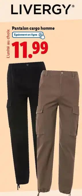 LIVERGY Pantalon cargo homme