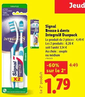Signal Brosse à dents Integral8 Duopack