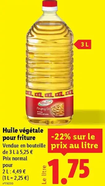Huile végétale pour friture 3 l