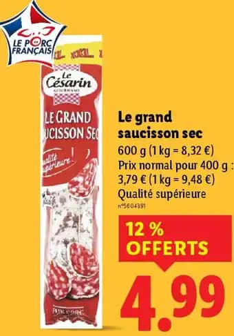 Le grand saucisson sec 600 g