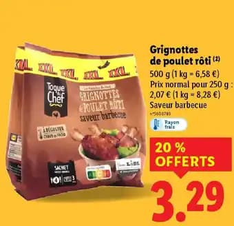 Grignottes de poulet rôti 500 g