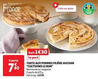 Tarte aux pommes filière auchan cultivons le bon 675 g