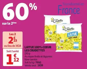 Laitue 100% coeur les crudettes 150 g