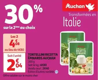 Promotion Exclusives de 2
Tortellini : Découvrez l'Offre incontournable