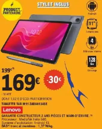 Tablette tab M11 ZADA0134SE Lenovo