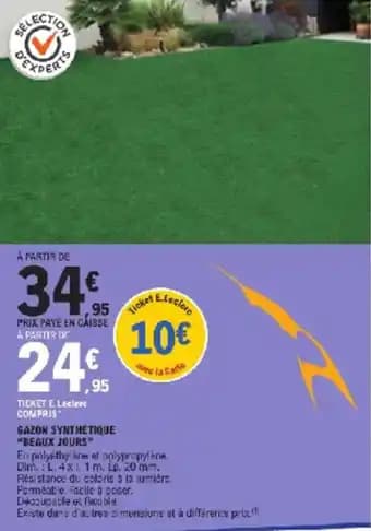 Gazon synthétique beaux jours