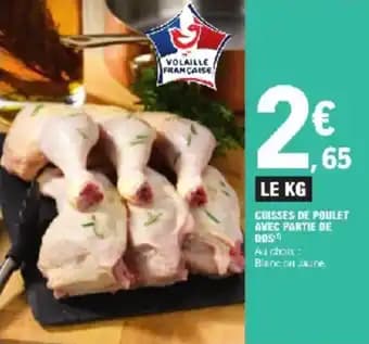 Cuisses de poulet avec partie de dos
