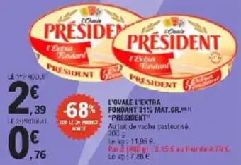 L'ovale l'extra fondant 31% mat.gr. president 200 g