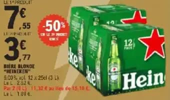 Bière blonde heineken 25 cl