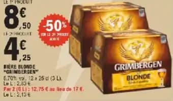 Bière blonde grimbergen 25 cl