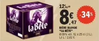 Bière blonde la bete 25 cl